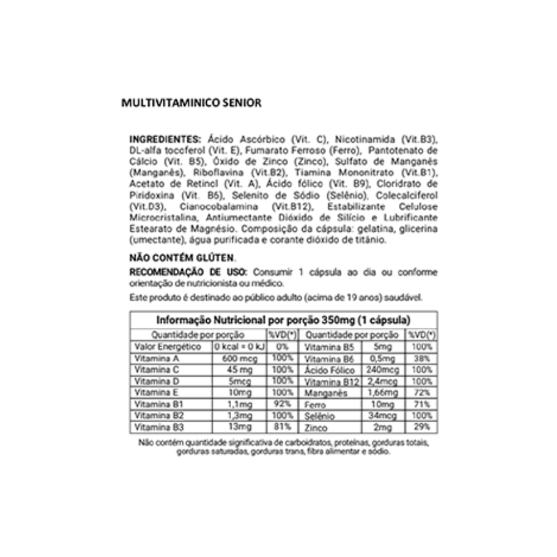 Informações nutricionais