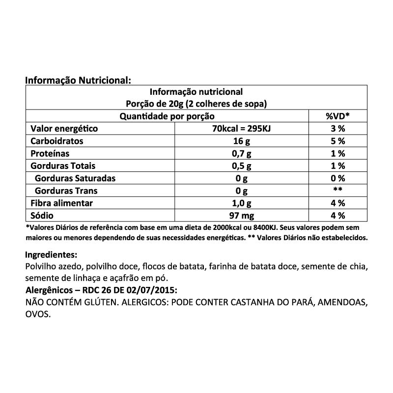 Informações nutricionais