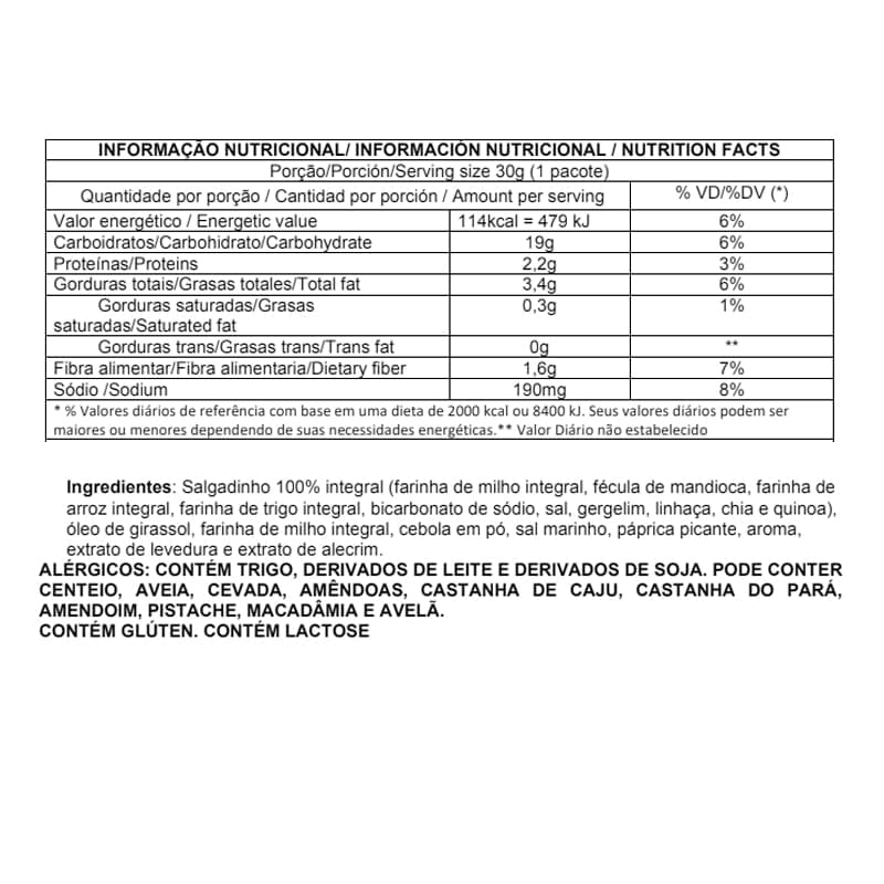 Informações nutricionais