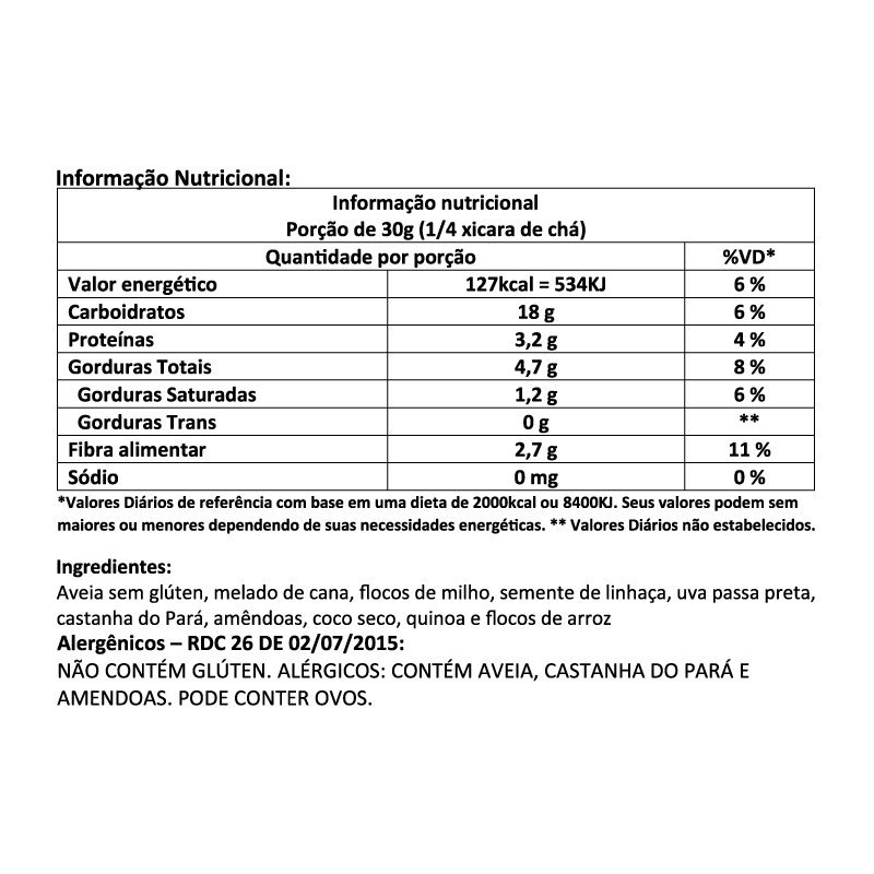 Informações nutricionais