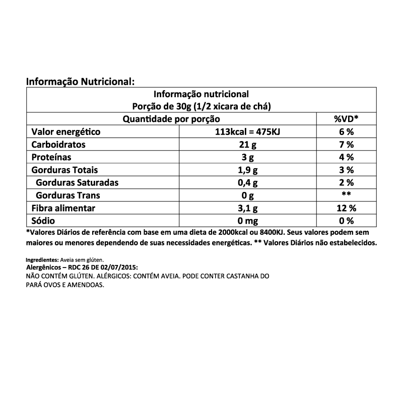 Informações nutricionais