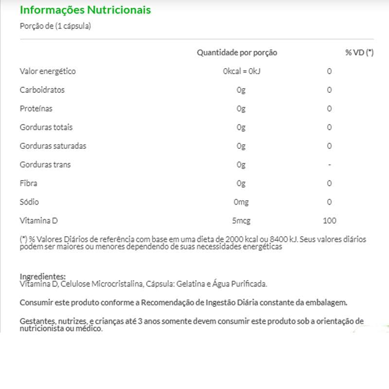 Informações nutricionais