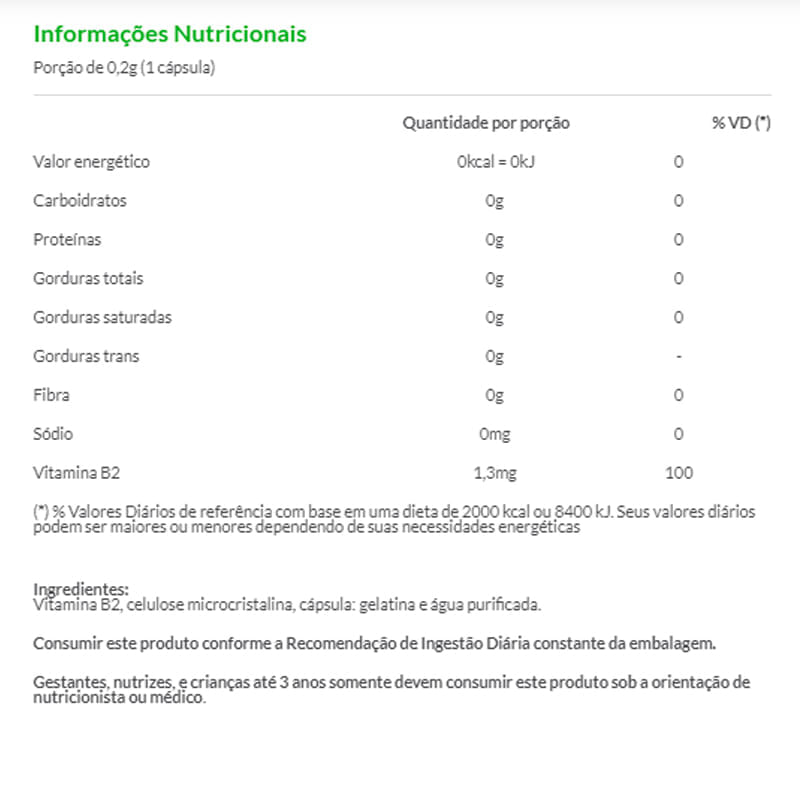 Informações nutricionais