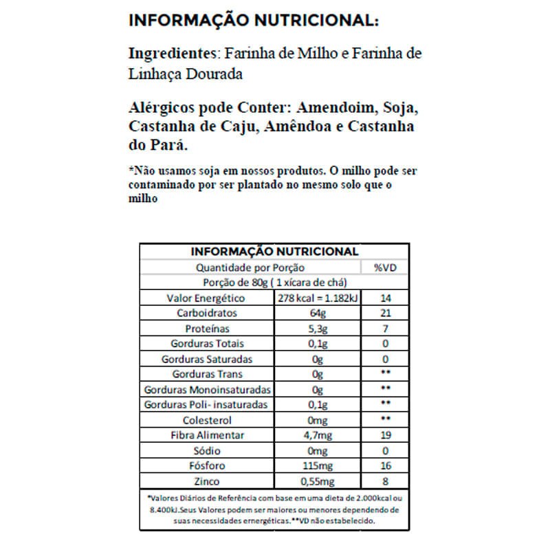 Informações nutricionais