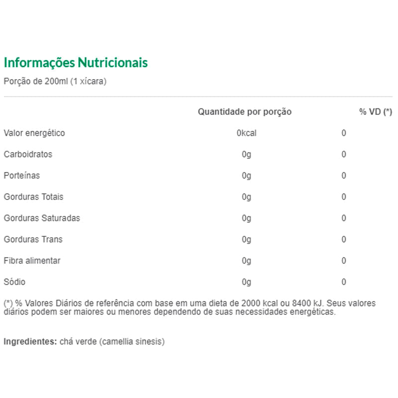 Informações nutricionais