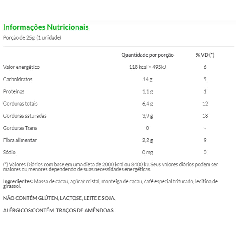 Informações nutricionais