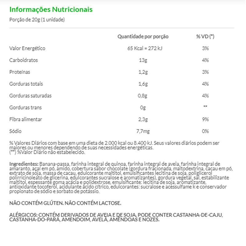 Informações nutricionais