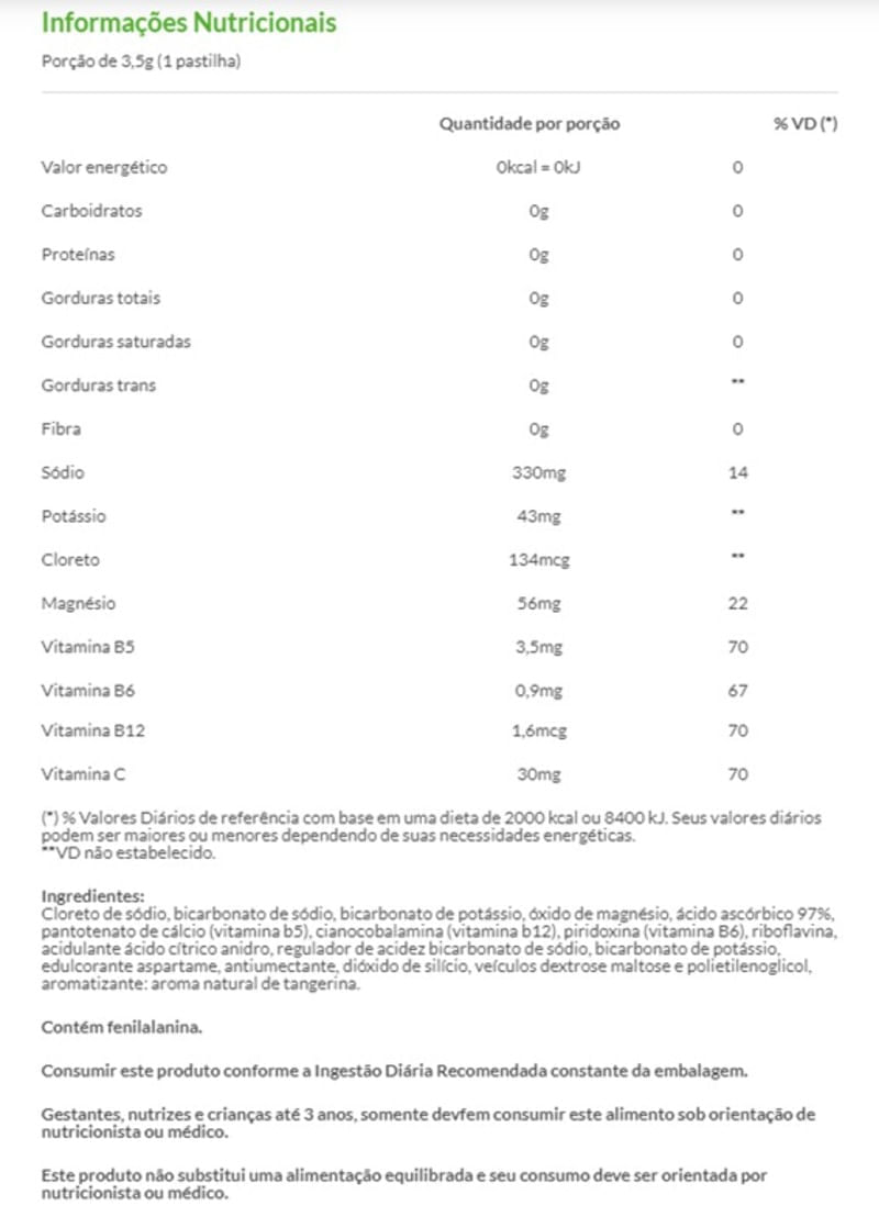 Informações nutricionais