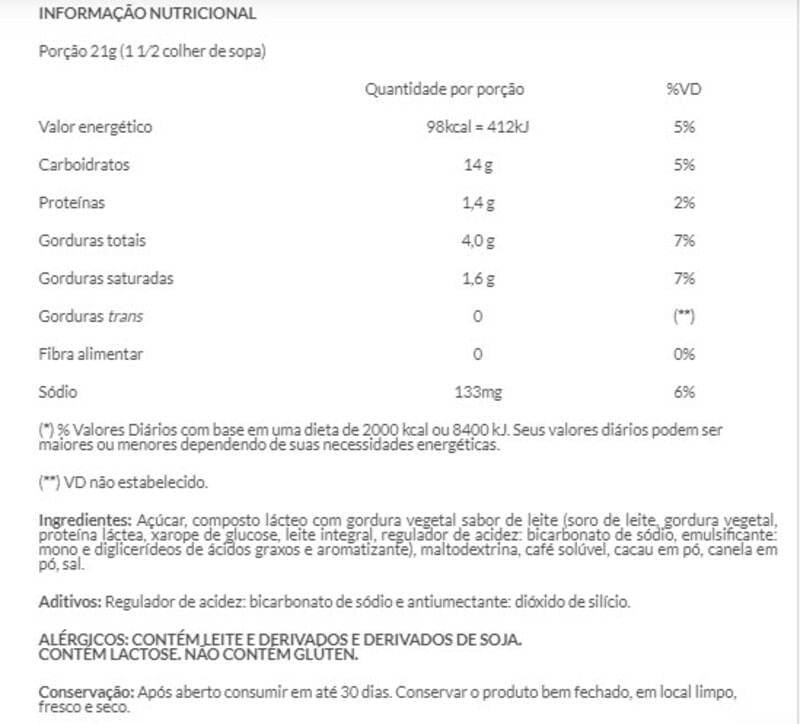 Informações nutricionais