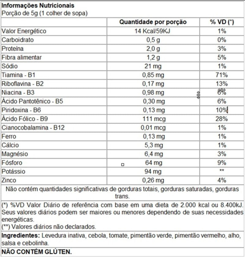 Informações nutricionais