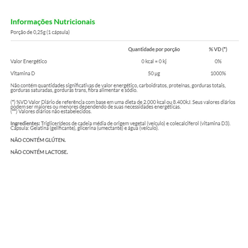 Informações nutricionais