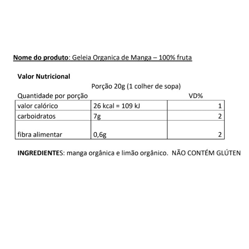 Informações nutricionais