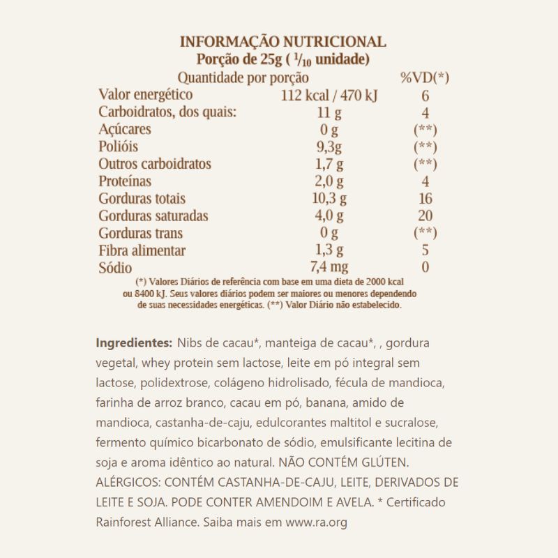 Informações nutricionais