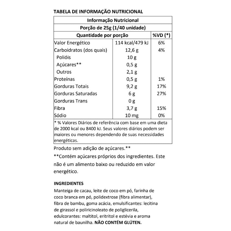 Informações nutricionais