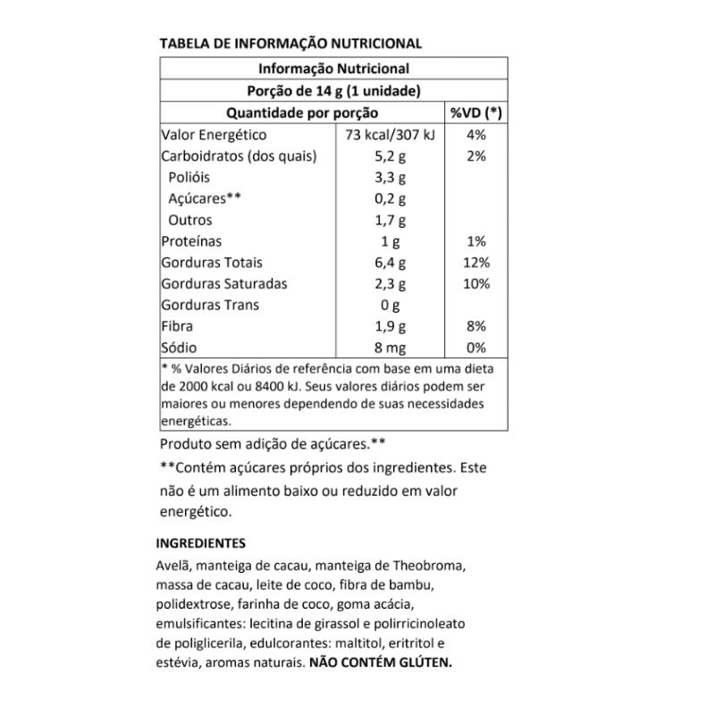 Informações nutricionais