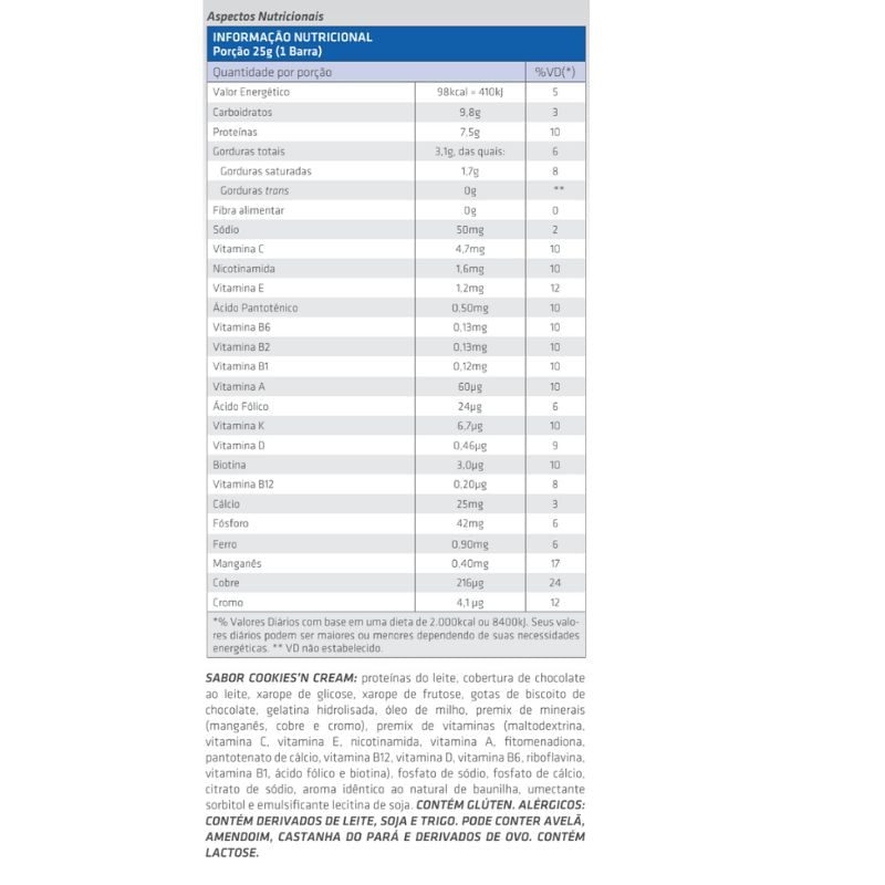 Informações nutricionais