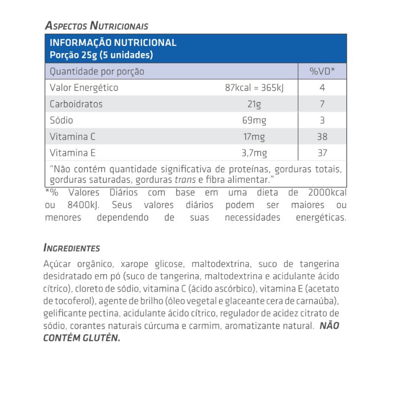 Informações nutricionais