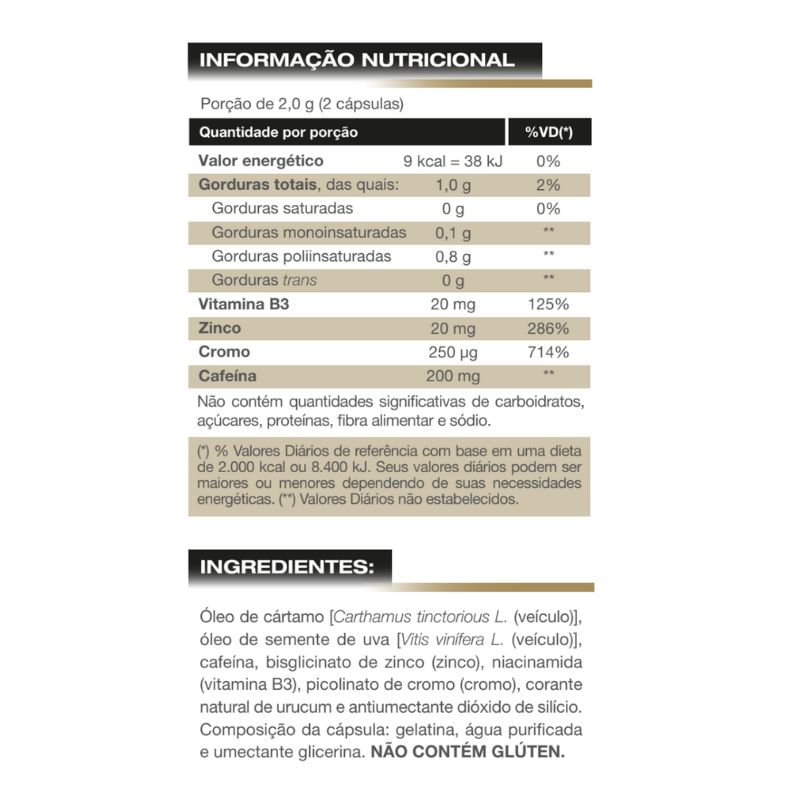 Informações nutricionais