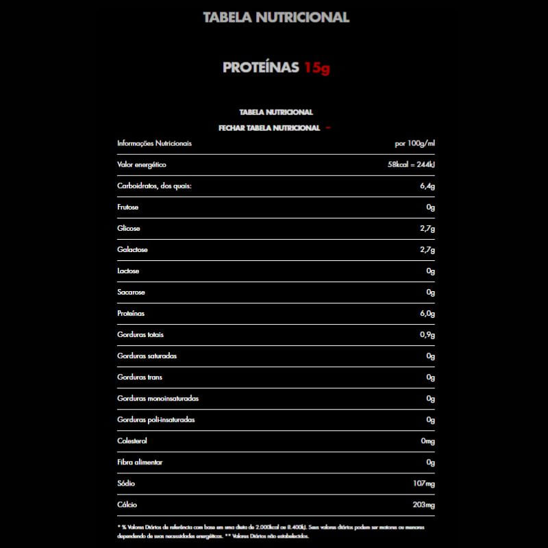 Informações nutricionais