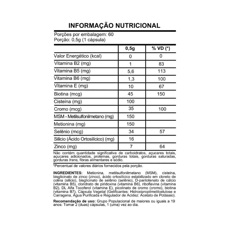 Informações nutricionais