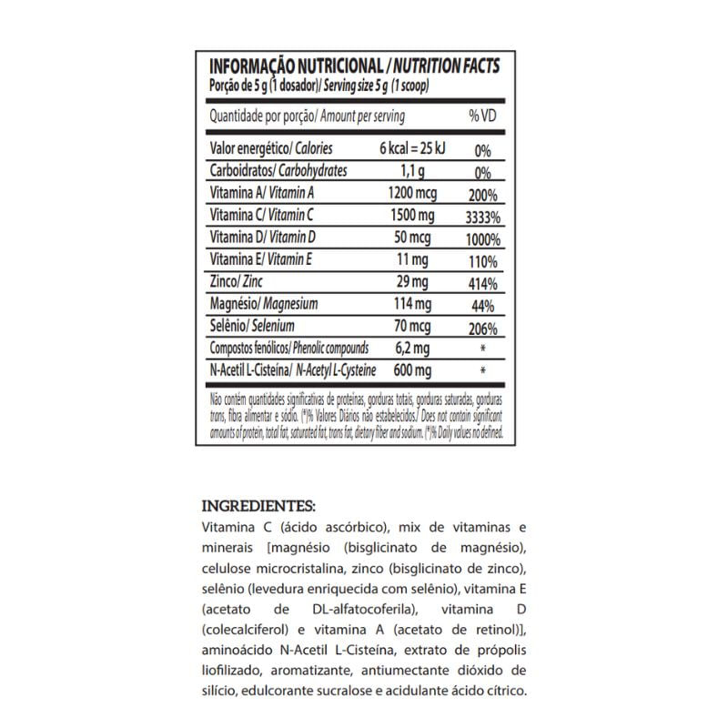 Informações nutricionais