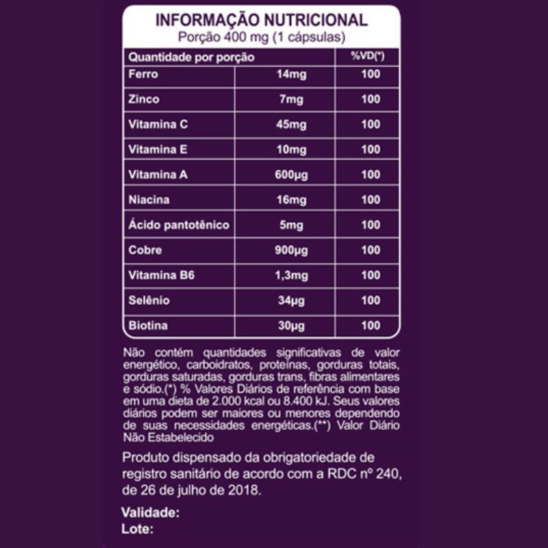 Informações nutricionais