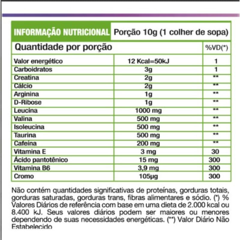 Informações nutricionais