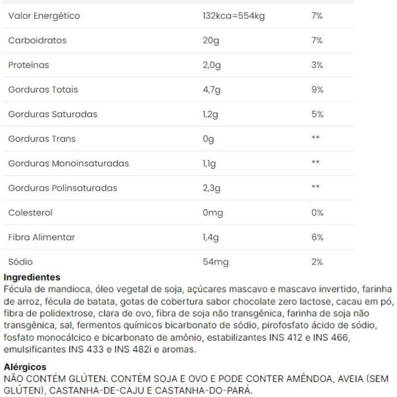 Informações nutricionais