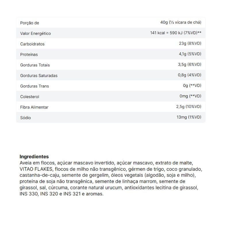 Informações nutricionais