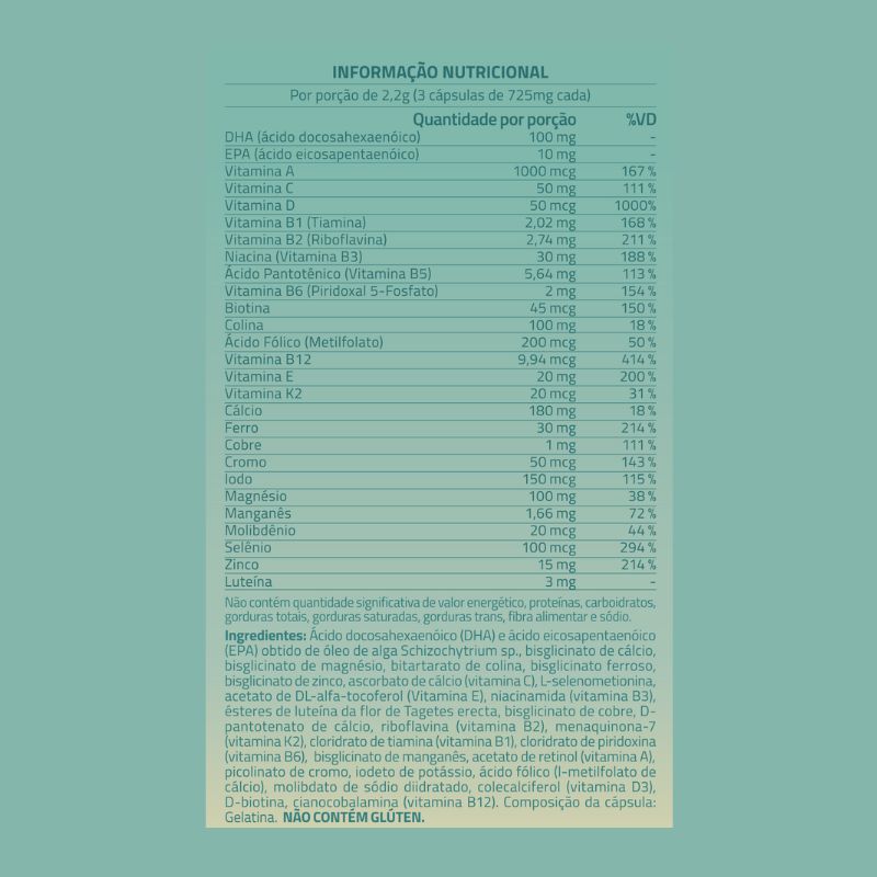 Informações nutricionais