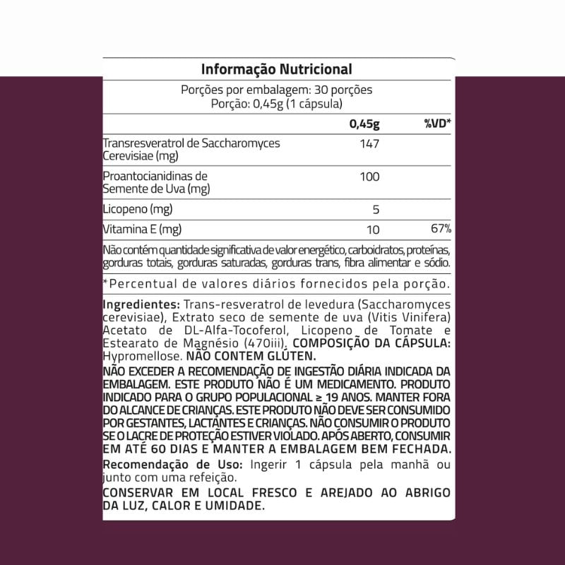 Informações nutricionais