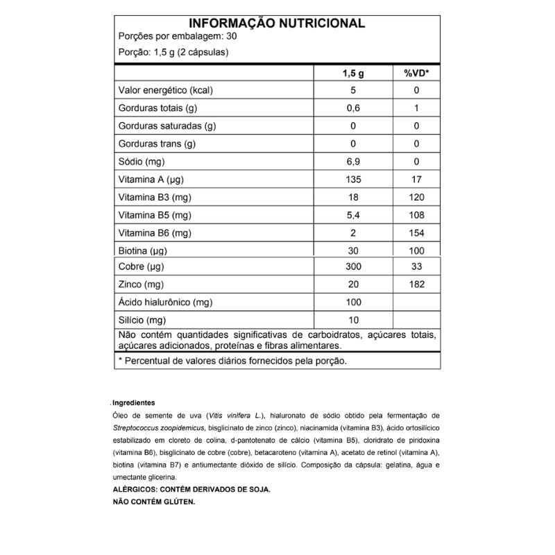 Informações nutricionais