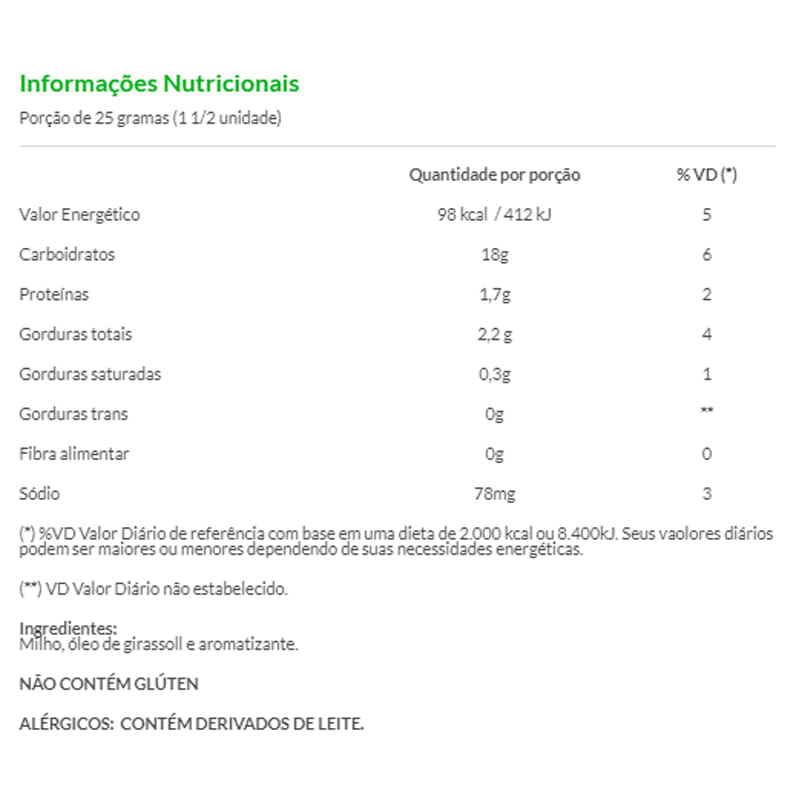 Informações nutricionais