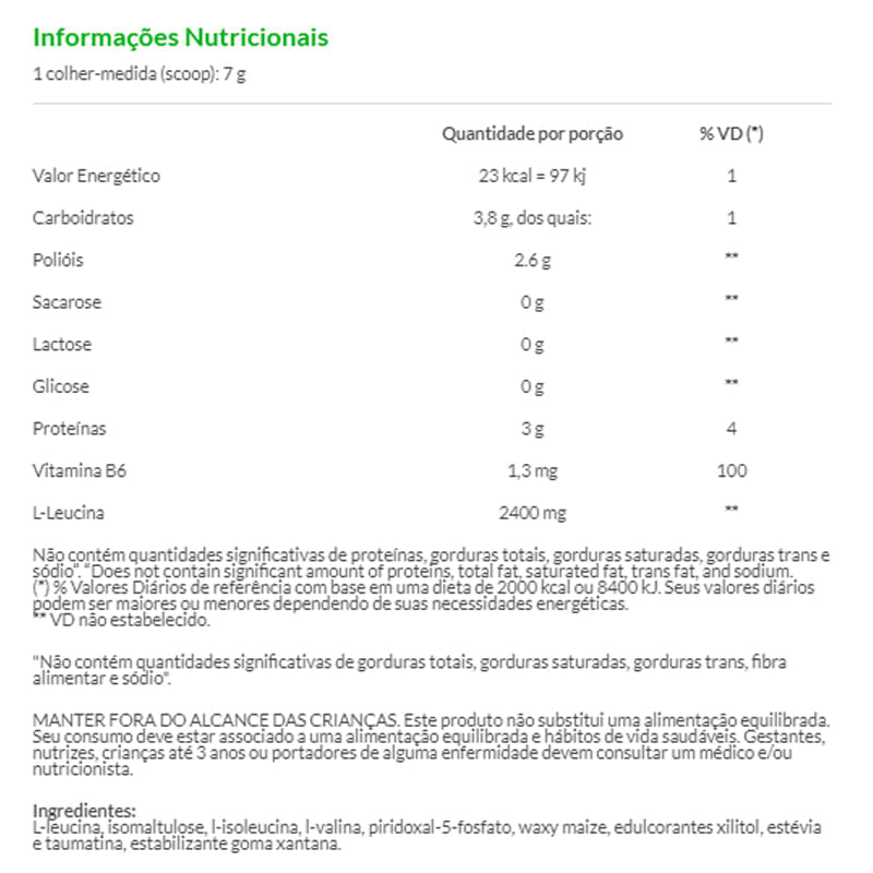 Informações nutricionais