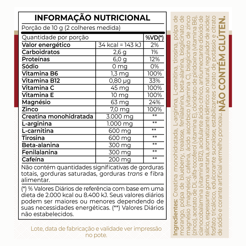 Informações nutricionais