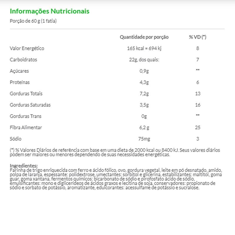 Informações nutricionais