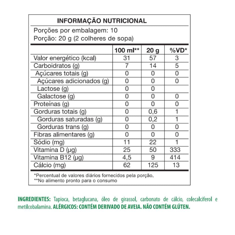 Informações nutricionais