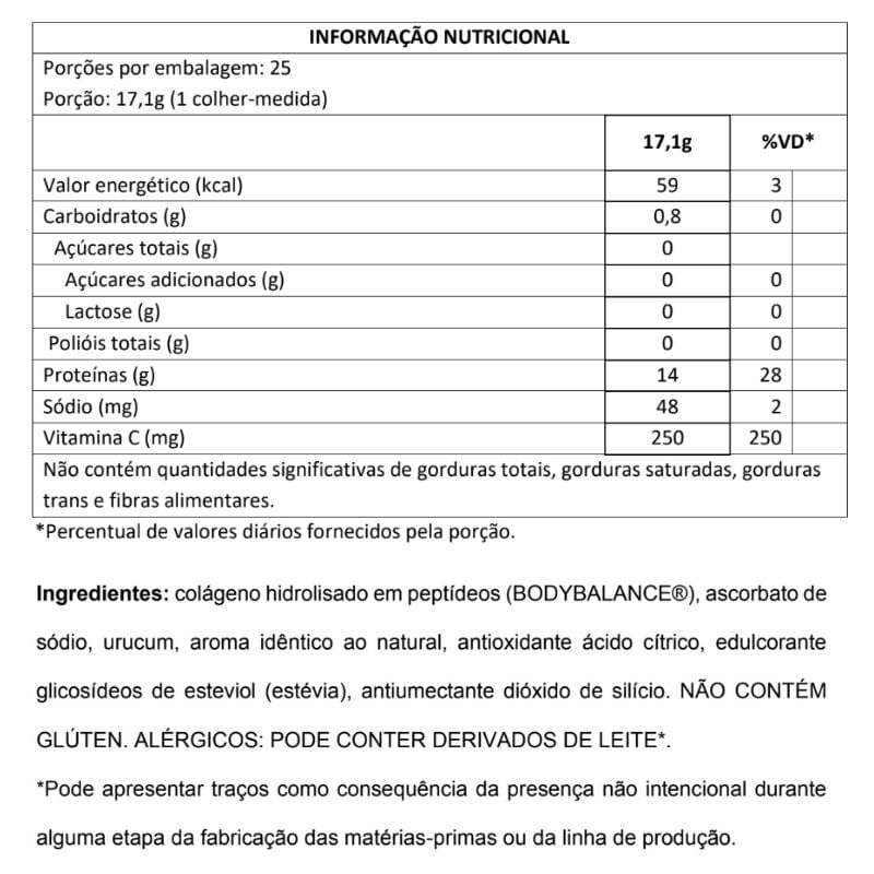 Informações nutricionais