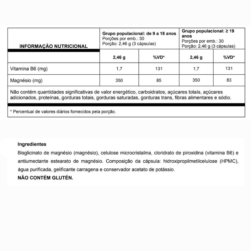 Informações nutricionais