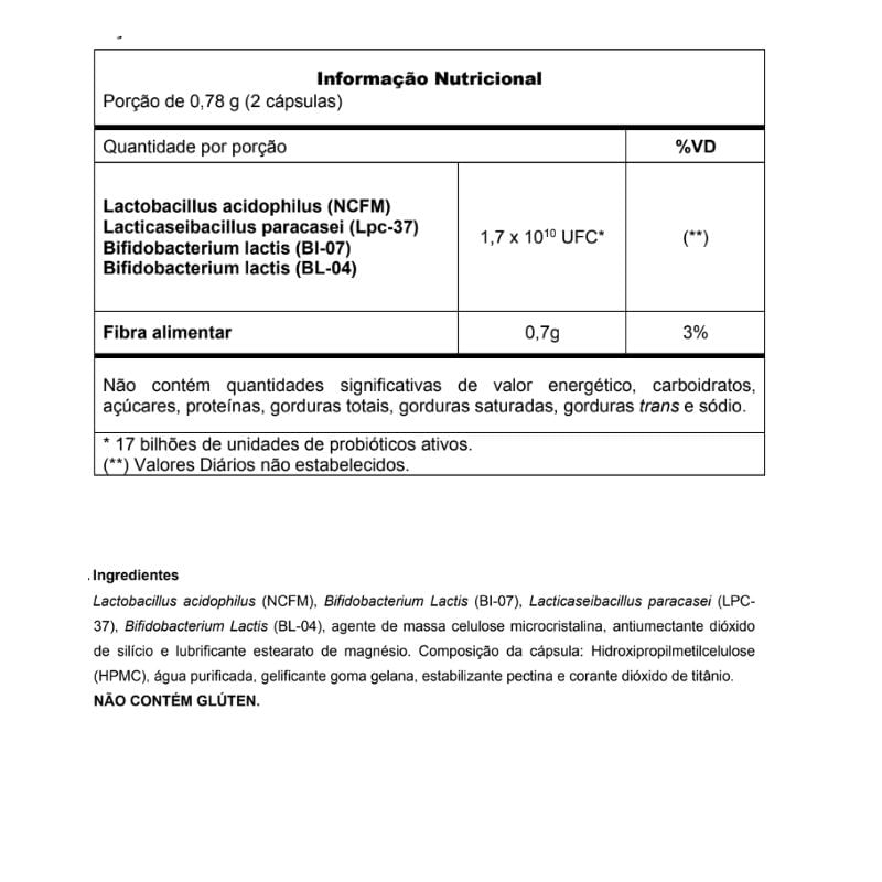 Informações nutricionais