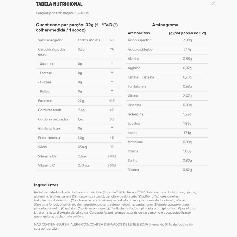 Informações nutricionais