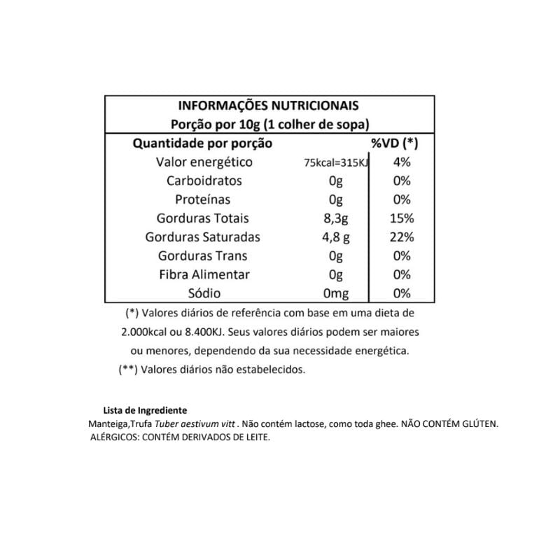 Informações nutricionais