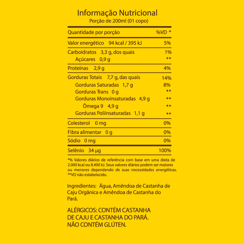 Informações nutricionais