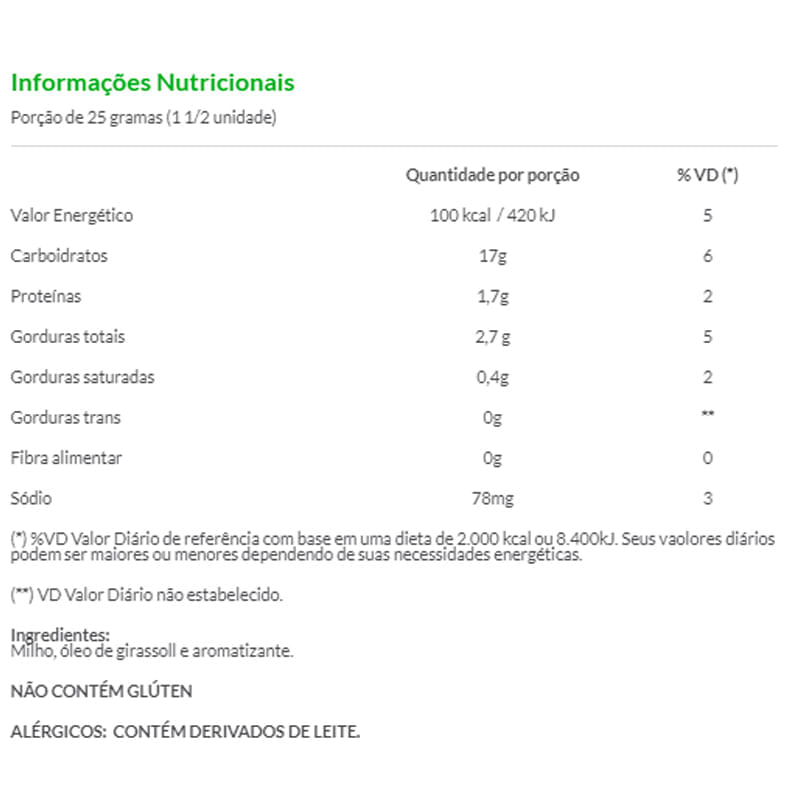 Informações nutricionais