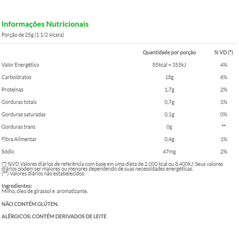 Informações nutricionais