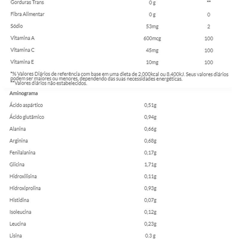 Informações nutricionais