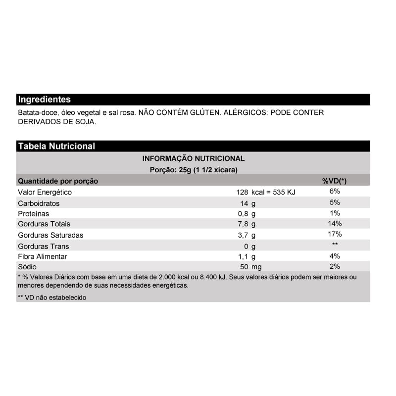 Informações nutricionais