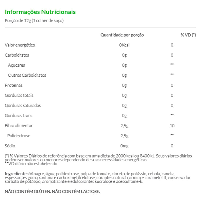 Informações nutricionais