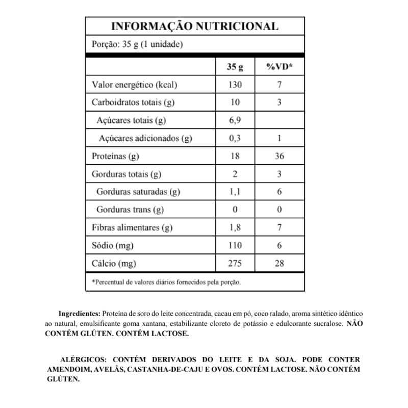 Informações nutricionais