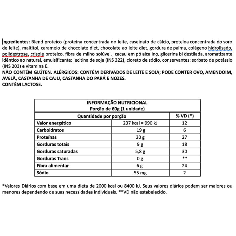 Informações nutricionais